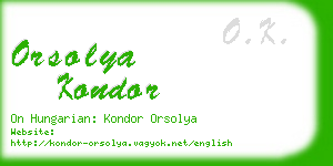 orsolya kondor business card